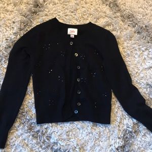 🎈Justice girls black beaded cardigan size 8
